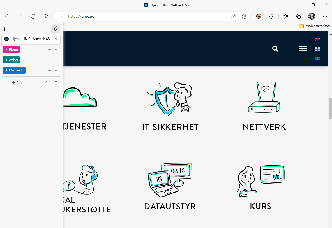 5 tips for effektiv bruk av faner i Microsoft Edge | UNIC Nettverk AS